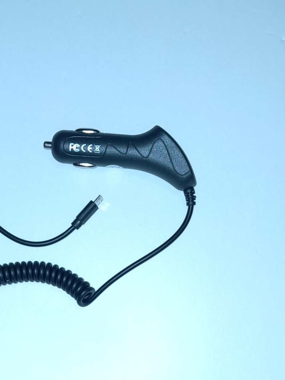 1 AMP Coiled Micro USB Cable Car Charger for Smartphones & Tablets, NEW